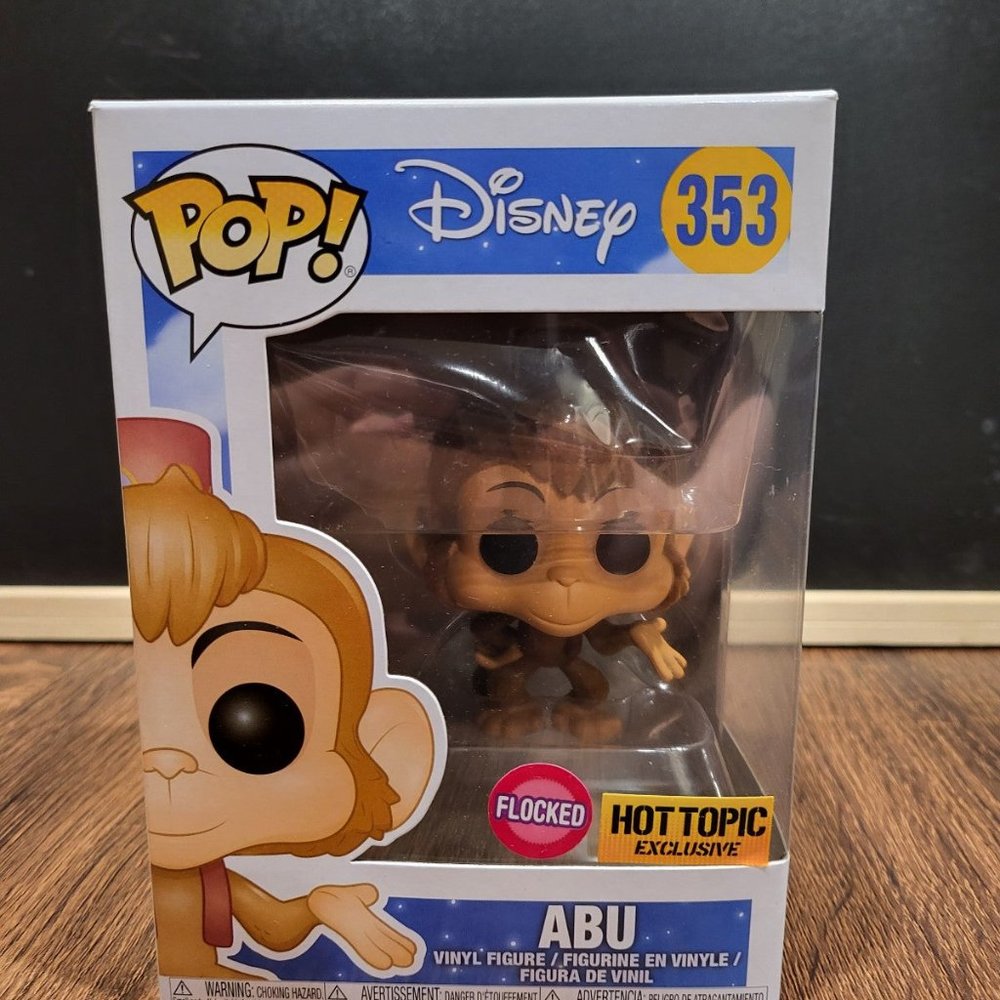 Disney Aladdin Abu Flocked Hot Topic Exclusive Funko Pop